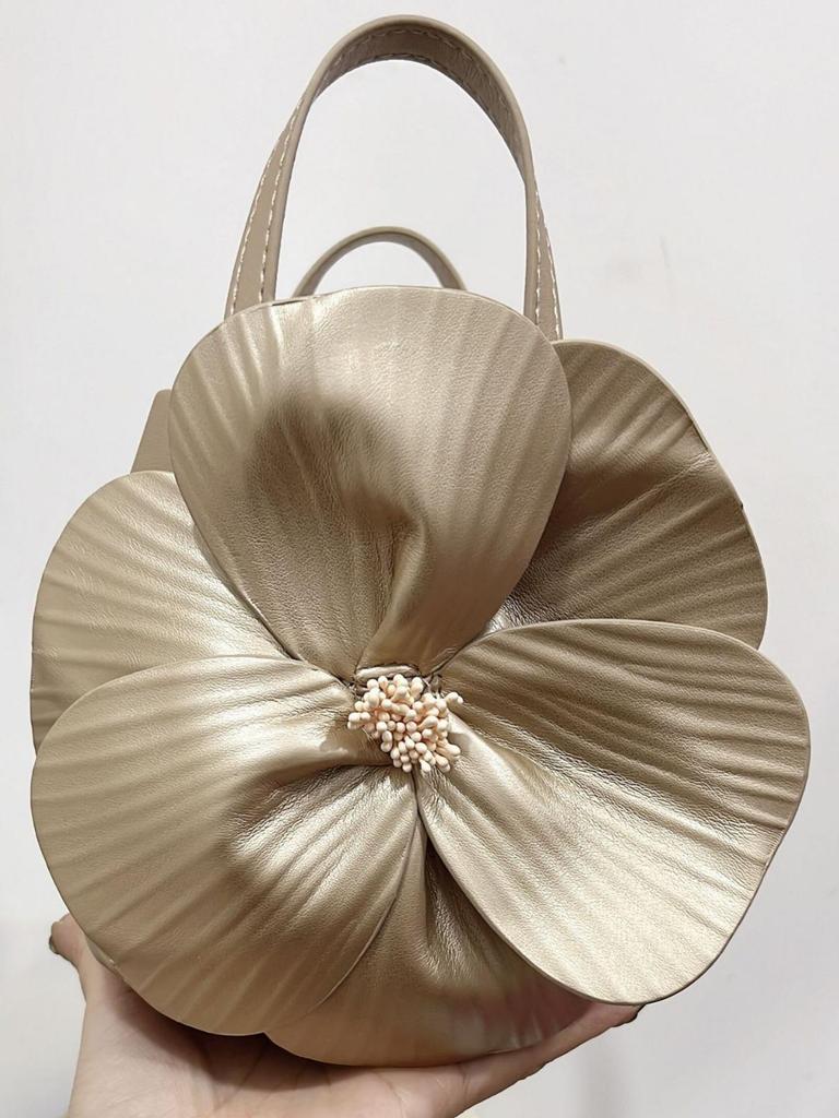 Französische Blütenblatt-Blumen-Handtasche - Frühlings-Tragetasche & Umhängetasche mit Kette für Damen