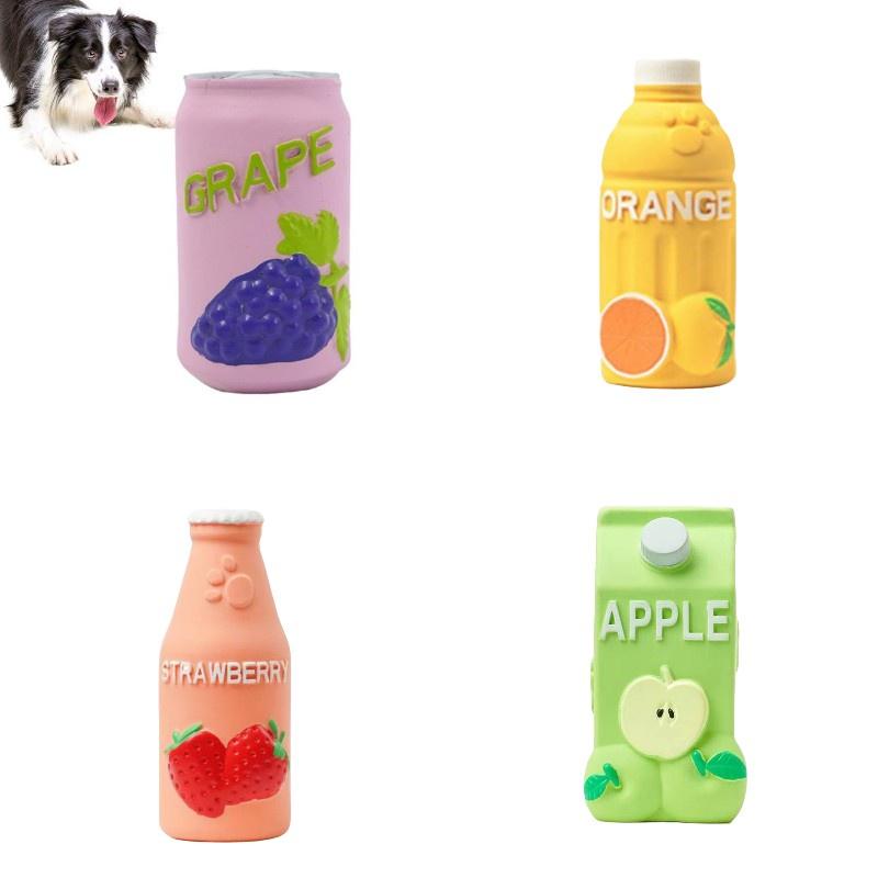 Durable And Fun Latex Pet Toy With Squeaky Drink Bottle Design