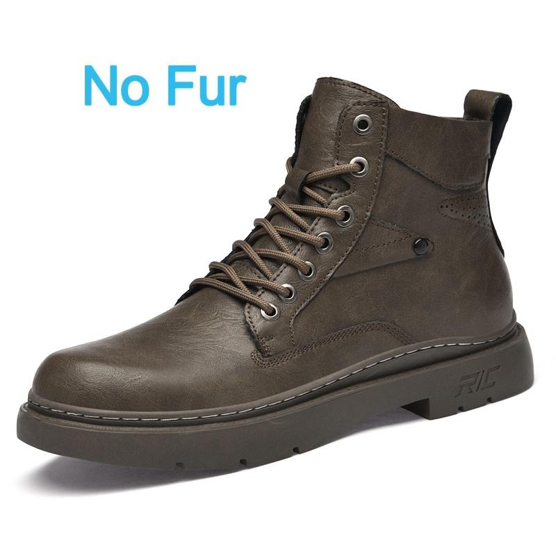 British Style Men's Genuine Leather Work Boots Classic High-Top Laced Walking Boots Outdoor Durable Comfortable And Casual Boots
