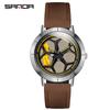 Sanda Men's Personalized Quartz Watch - Leather Strap, Waterproof, Rotating Dial