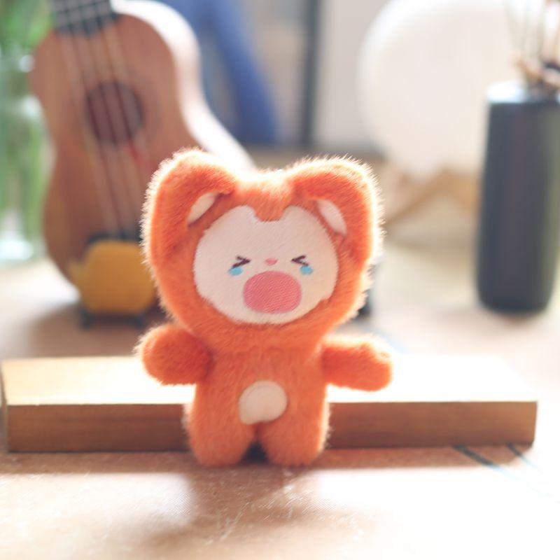 Cute Adorable Plush Fox Keychain Pendant Soft Stuffed Toy For Bags And Accessories