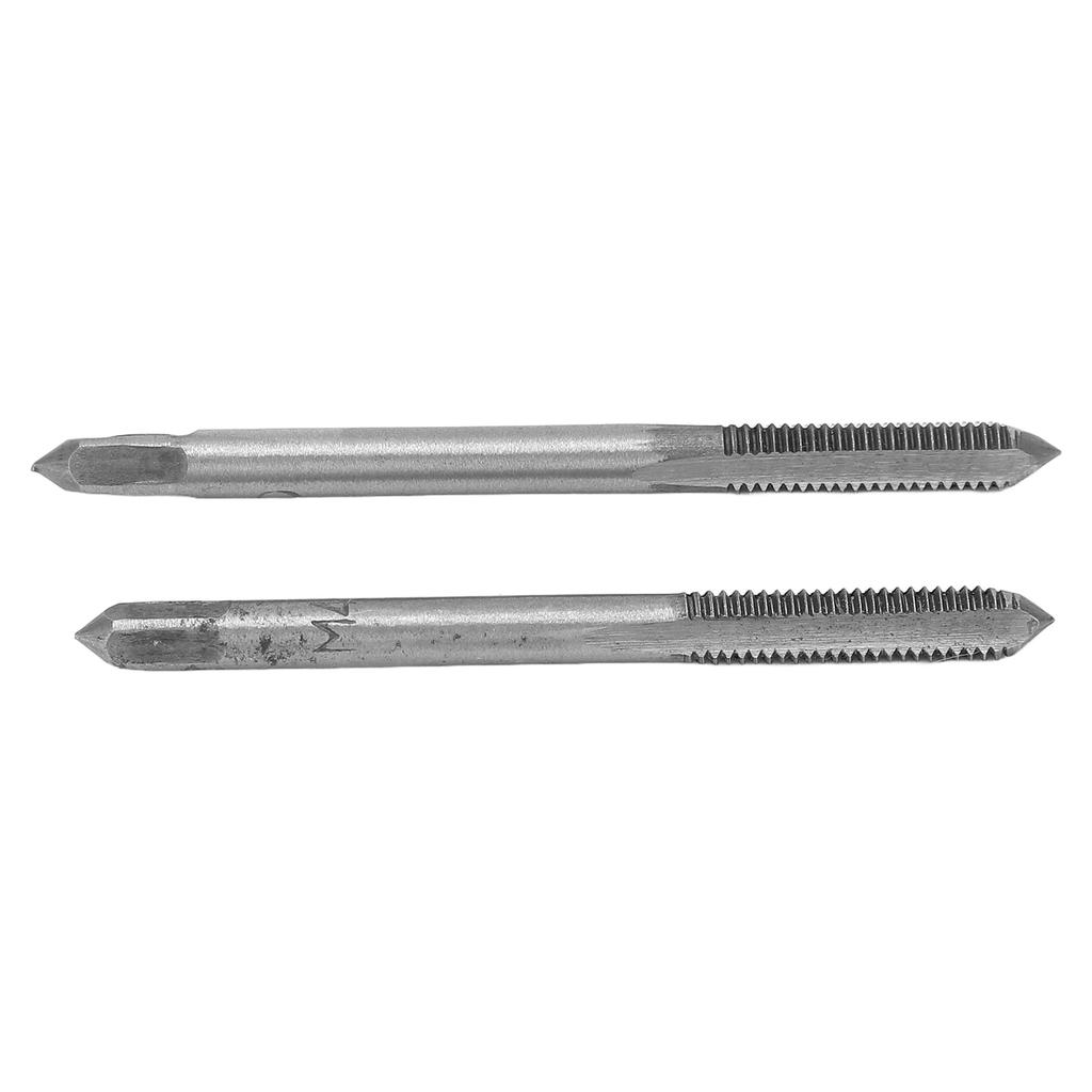 2Pcs Set Metric Machine Tap High Speed Steel 3 Straight Flutes Screw Thread Tapping ToolM4x0.7