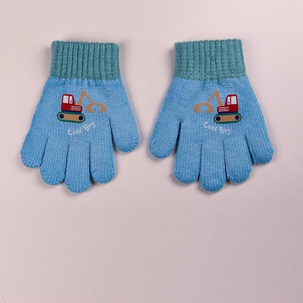 Cute Cartoon Knitted Gloves Windproof Kids Gloves Fashion Full Finger Mittens Winter