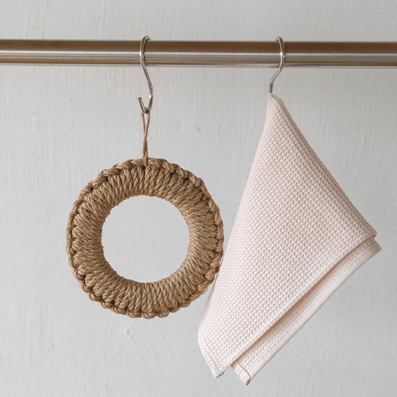 WTEMPO 1PC Handwoven Anti Scald Insulation Placemat Heat Resistant Pot Mat Household Hanging Handmade Tableware Pat
