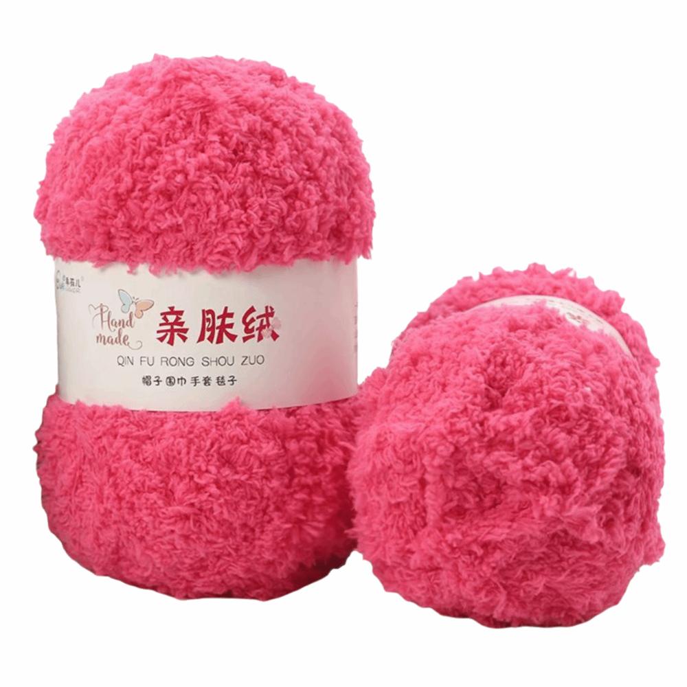50g Set Coral Velvet Yarn 3 Strands Crochet Yarn Chenille Wool Chenille Yarn  Crochet DIY