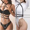 Cool Corsets Chain Harness Strap for Women Cool PU Corsets Waist Strap Cosplay Costume Adjust Shoulder Strap Belt