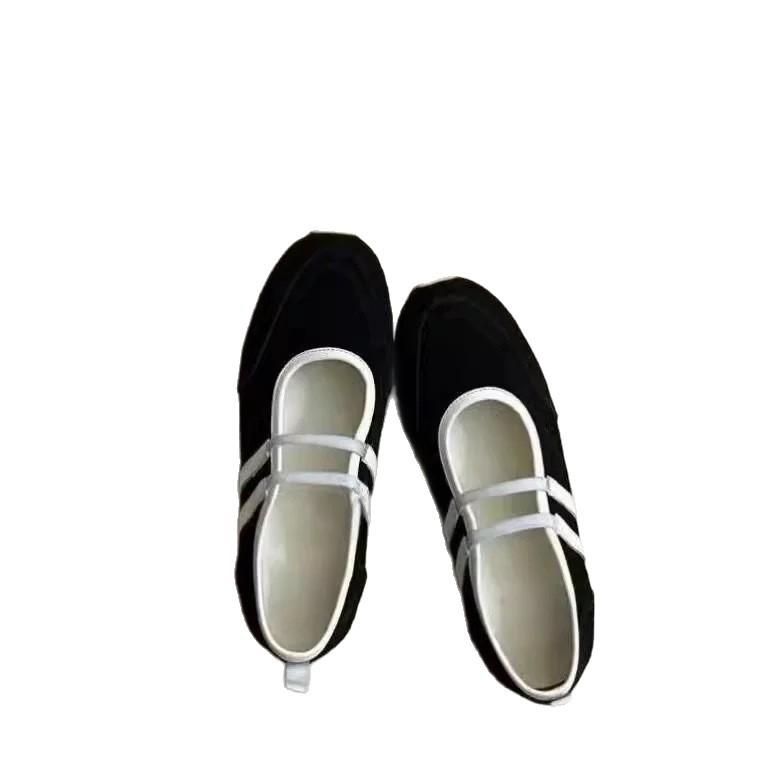 Sheepskin Version~ Retro Round Head Shallow Mouth Casual Sports Shoes Mary Jane Shoes Flat Ballet Shoes Women's Versatile Single Shoes