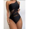 2024 New European and American Swimsuit Sexy Solid Color One-piece Swimsuit Women's Y2K Shoulder Bikini Swimsuit