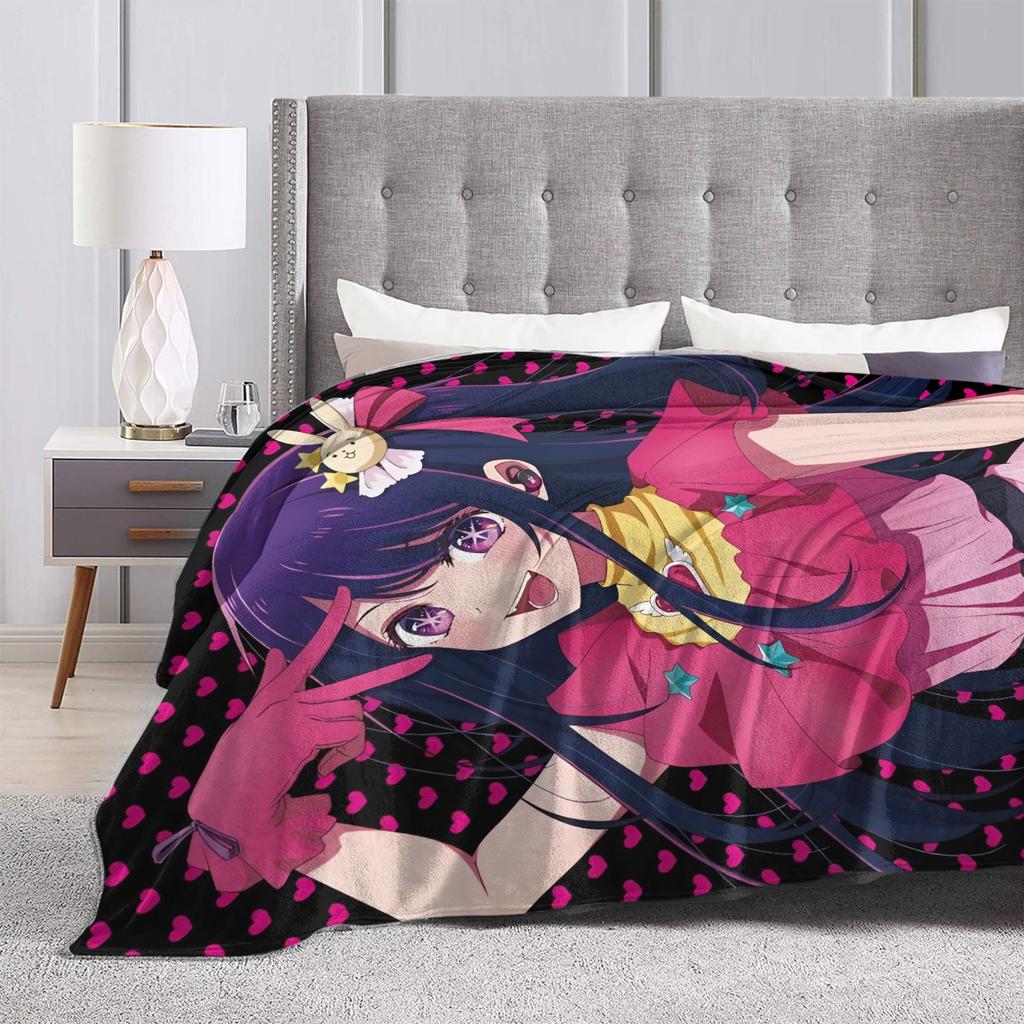 Hoshino Anime Oshi No Ko Blankets Quality Soft Warm  Throw Blanket Winter Students Couch Chair Sofa Bed Print Bedspread