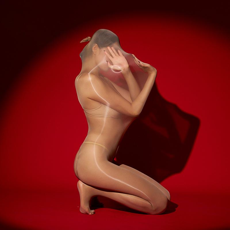 Womens Sexy Sleeping Bag Oil Glossy Transparent Couple Interactive Body Stockings Ultra Elastic Lingerie See-Through Underwear