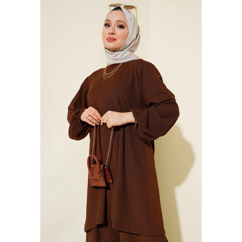 Set de pantaloni cu tunică neagră de damă pentru partea inferioară de sus 6663