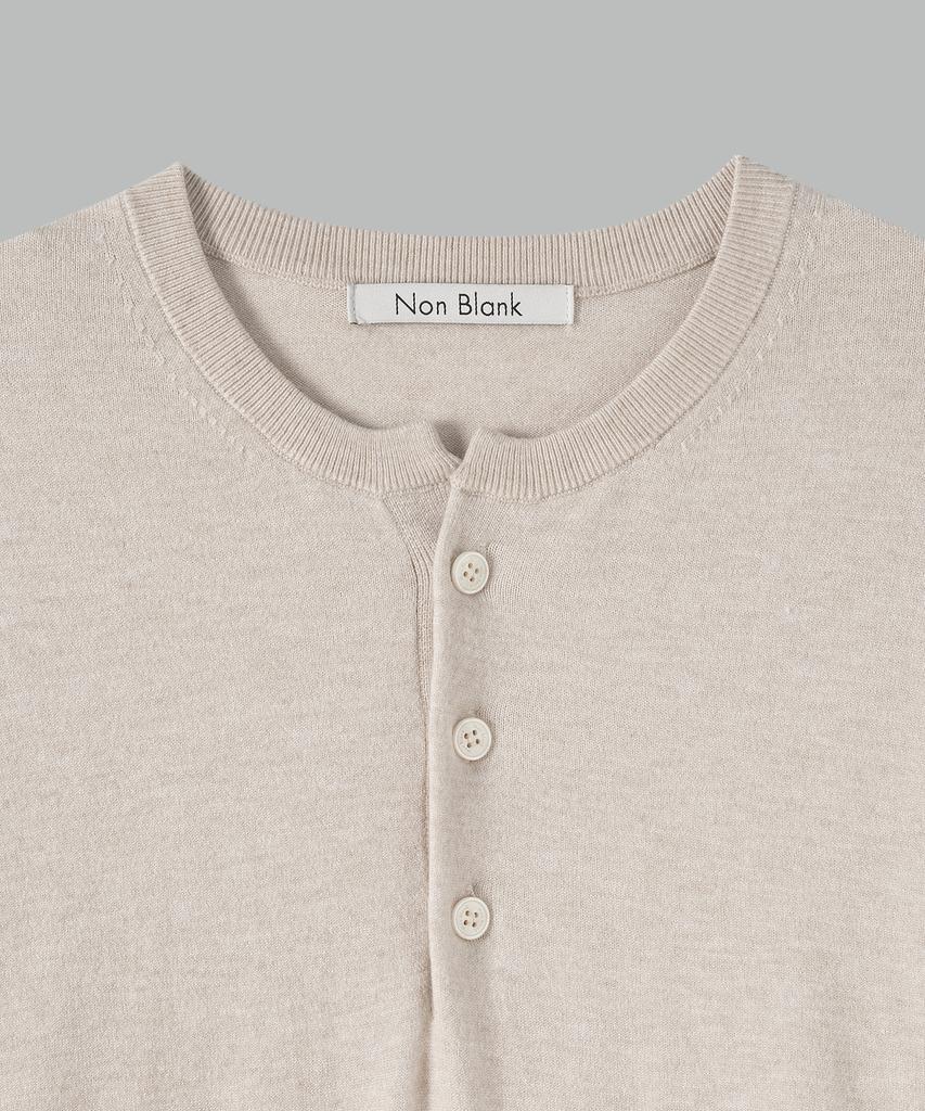 NONBLANK Washable Henley Neck Knit_Cream