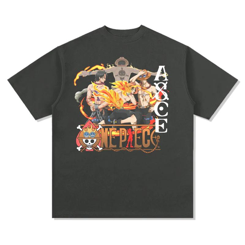2026 One Piece Ace Sabo Luffy TShirt Men Women Oversized 100 Cotton Graphic Print Streetwear Short Sleeve Tee