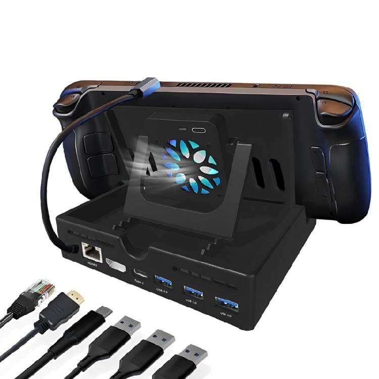 6 In1 Steam- Deck Dock with HDMI2.0 4K@60Hz Gigabit-Ethernet 3 USB 3.0 Port