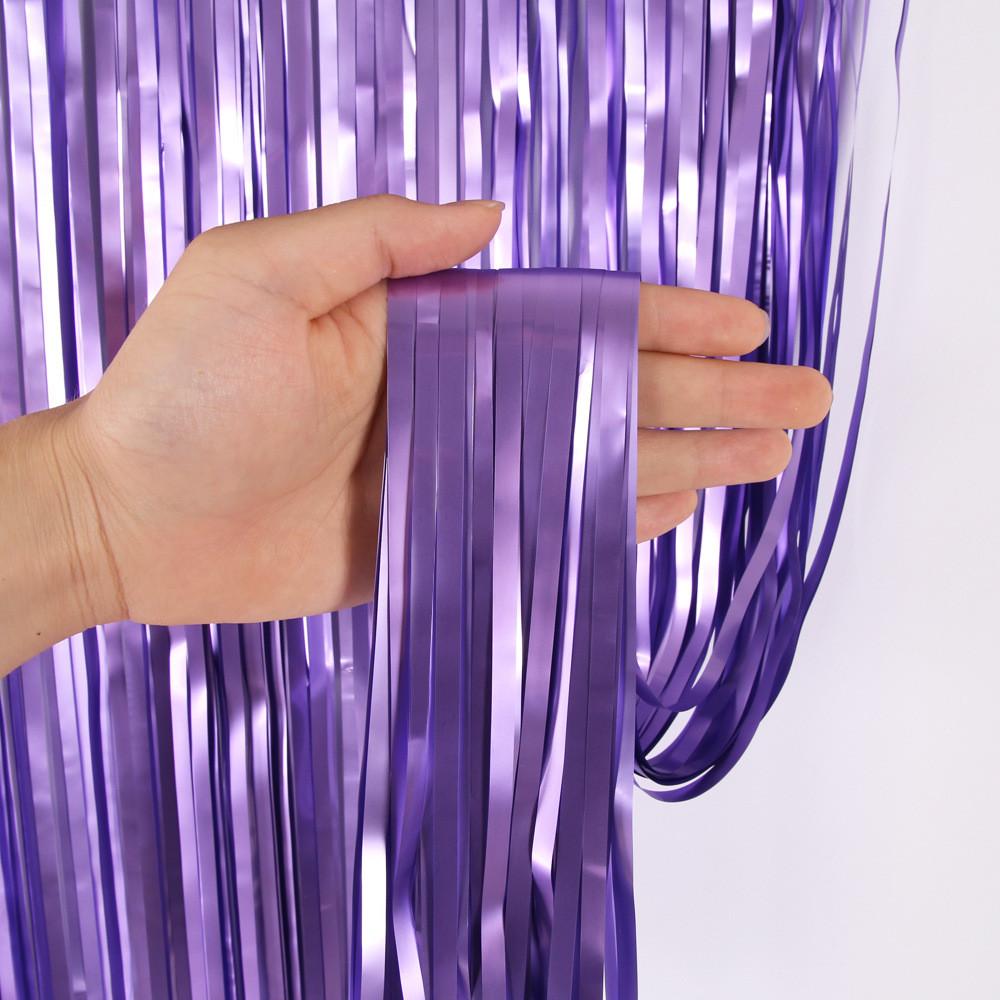 

Colorful 3 Meter Satin Finish Rain Stream Curtain For Festive Party Decor And Events Purple Matte Silk