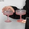 Frosted Relief Glass Cup Pink Goblet Tall Feet Cocktail Champagne Glass Dessert Cups Water Cup Wine Glass Drinking Glasses