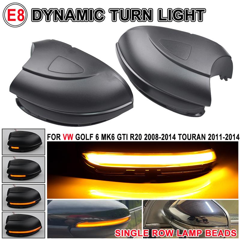 2x Dynamic Blinker LED Turn Signal Light Side Mirror Indicator Sequential For Touran Volkswagen VW GOLF 6 MK6 GTI R20 Touran