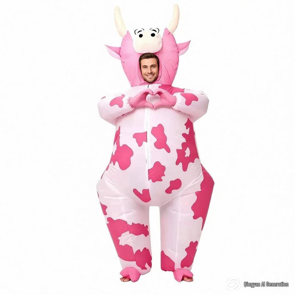 Disfraz de Mascota Inflable de Vaca para Festival de Halloween - Cosplay Creativo y Accesorios para Fotos