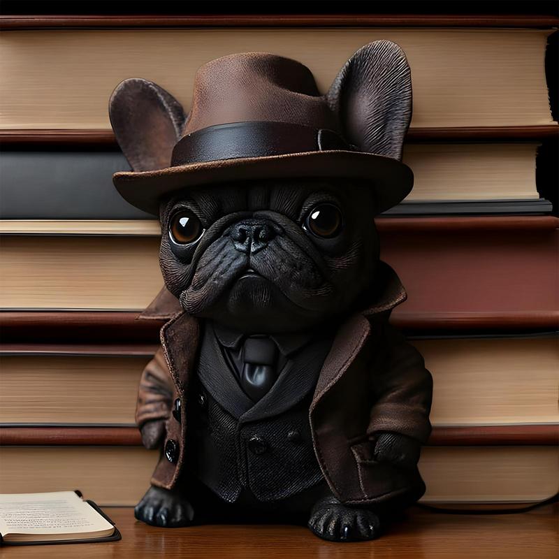 Socha buldoka Sběratelské figurky francouzského buldoka Socha Pryskyřičná socha Domácí dekorace Doplňky na konferenční stolek Do ložnice