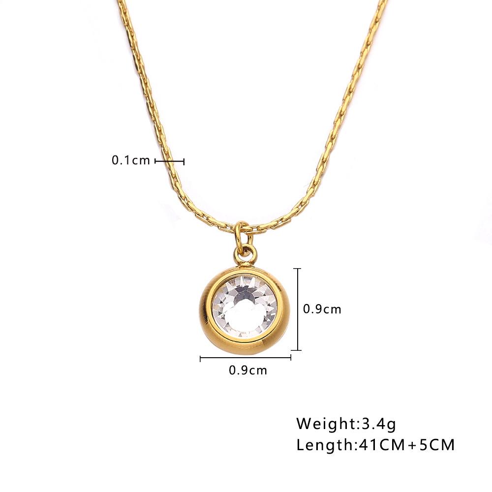 High-End Zircon Pendant Titanium Necklace – European  American INS Style Clavicle Chain