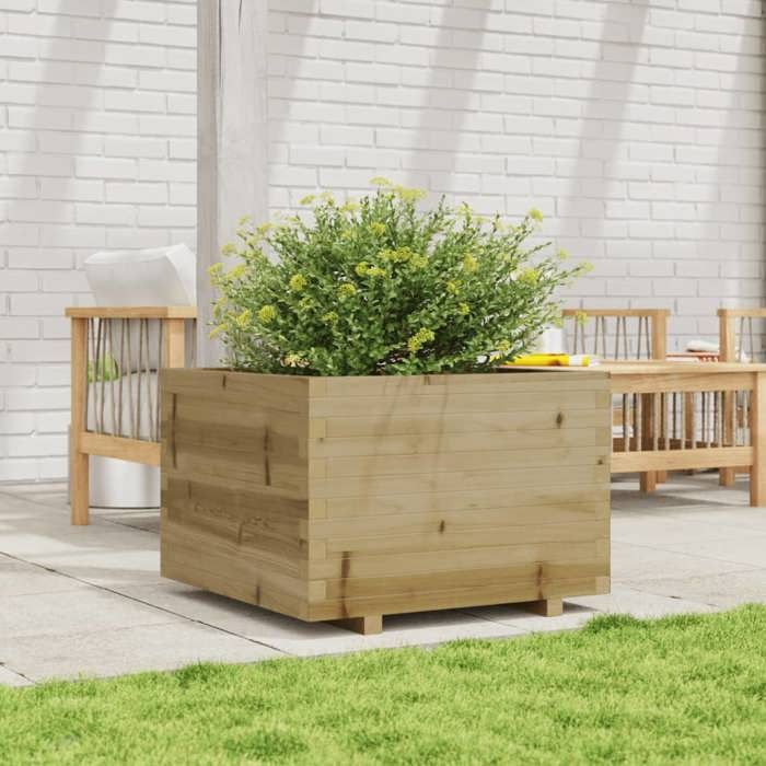VidaXL Jardinière 70x70x49,5 cm bois de pin imprégné, jardinière d'extérieur, bac à fleurs, boîte à plantes, jardinière de 847367