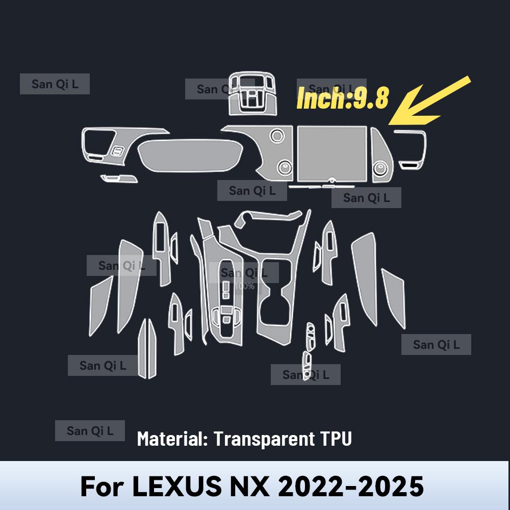 

Transparent TPU For LEXUS NX -2025 Car Center Console Media Dashboard Navigation Anti-scratch Protector Interior Film Left rudder driving