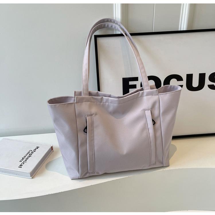 Casual Large-Capacity Bag Women'S Summer Fashion Simple Canvas Bag Commuter Shoulder Tote Bag Shopping Bag