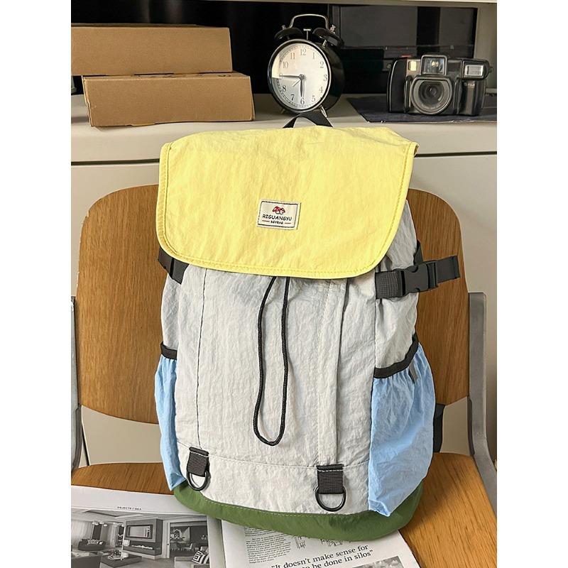 Large Capacity Contrasting Color Lightweight Backpack New Versatile Commuter Travel Backpack Student Bag