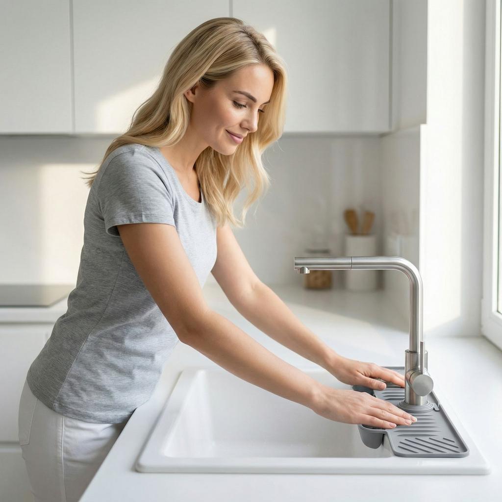 Kitchen Faucet Pad Bathroom Sink Hand Basin Foldable Pad Silicone Absorbent Pad