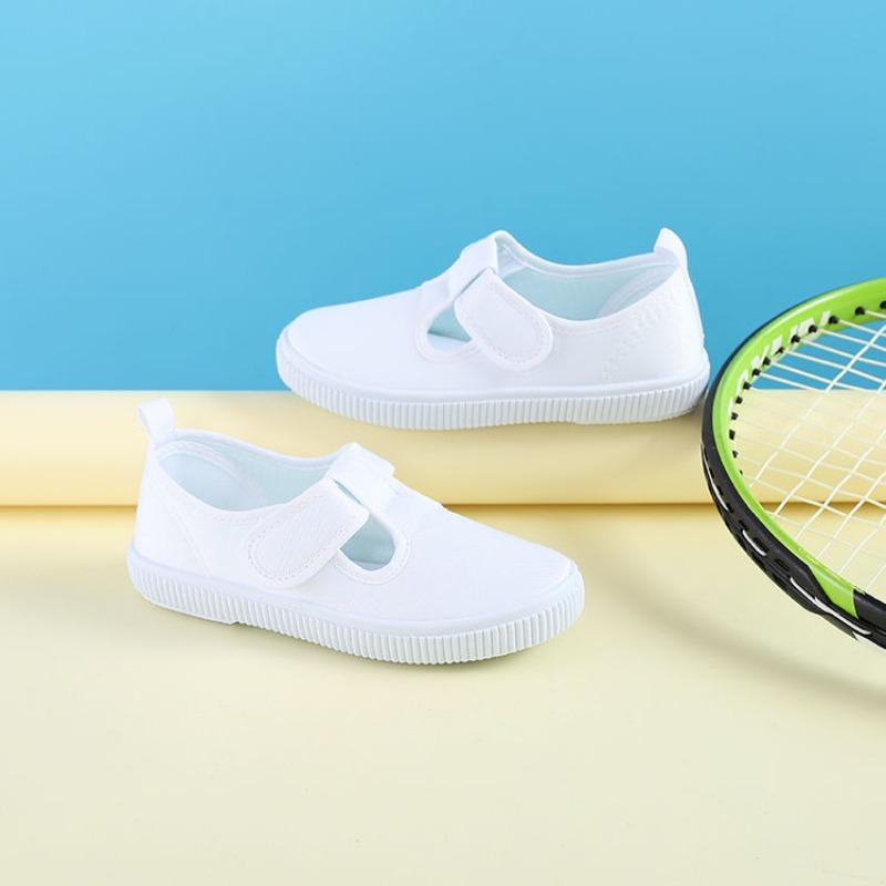 New children's canvas shoes girls little white shoes boys sports shoes kindergarten indoor primary school students white sneakers
