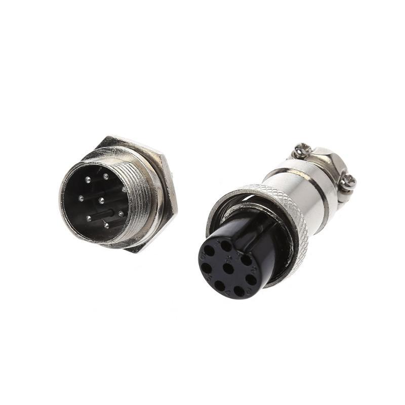 Aviation Plug Male & Female Wire Panel Metal Connector 16mm 2/3/4/5/6/8/9 Pin
