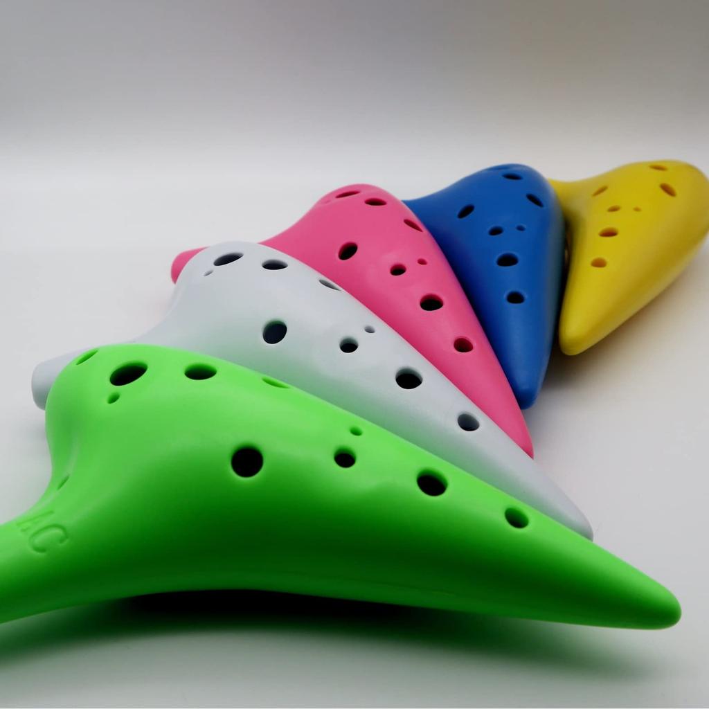 Aestivate Plastic Ocarina, 12-hole Alto C key, Plastic AC Ocarina, Windpipe, Resin (White)