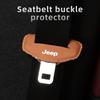 Car Seatbelt Buckle Cover Leather Seatbelt Anti-Scratch Mat Accessories For Jeep Renegade Grand Cherokee Compass Patriot Wrangle AKV1