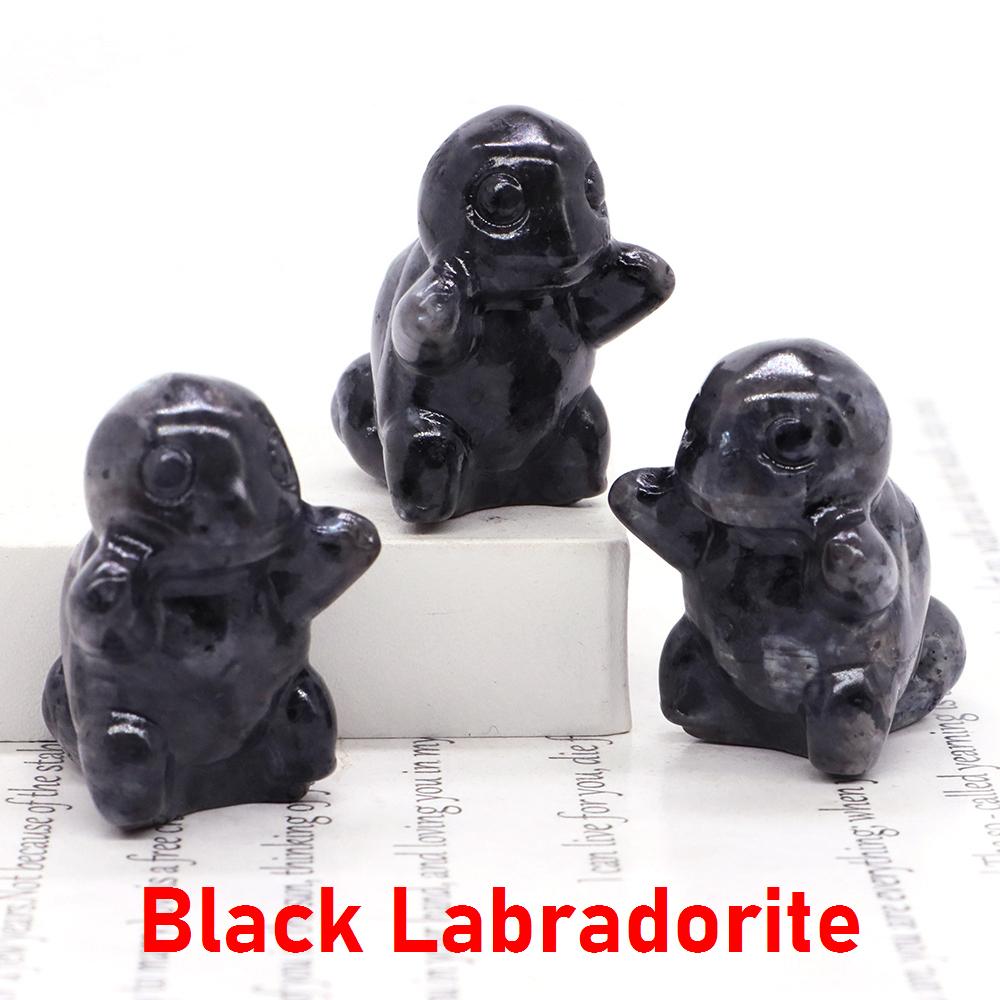 1.2" Cute Cartoon Turtle Figures Natural Stones Carved Anime Statue Healing Crystals Animals Room Ornaments Kids Christmas Gifts
