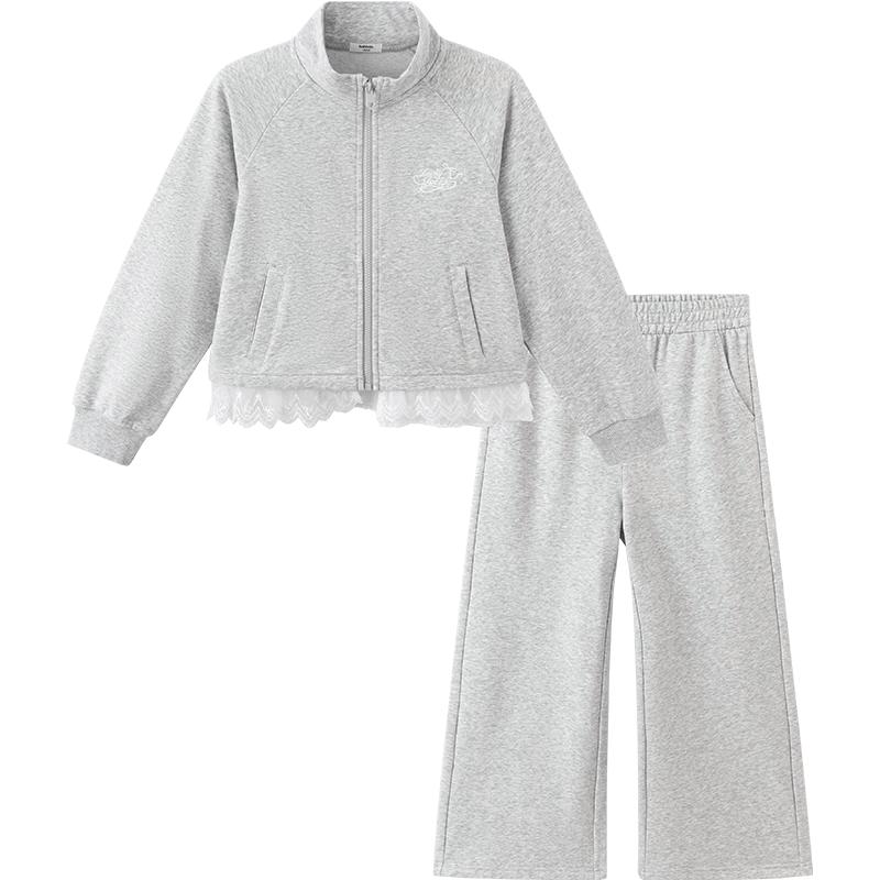 Balabala Girls' Two-Piece Long Sleeve Casual Outfit