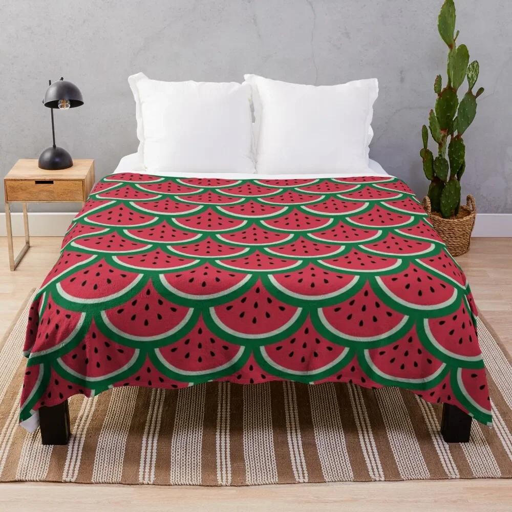 Coperta Morbida Anguria Rossa Matrimoniale Leggera in Pile di Flanella per Divano Letto Divano Viaggio Campeggio per Bambini Adulti
