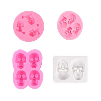 Halloween Skull Silicone Mold 3D Fondant Mold DIY Resin Ornament Mold Nonstick