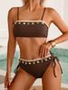 European & American Lace-Up Bandeau Bikini Set: Sexy Cross-Border Split Swimsuit