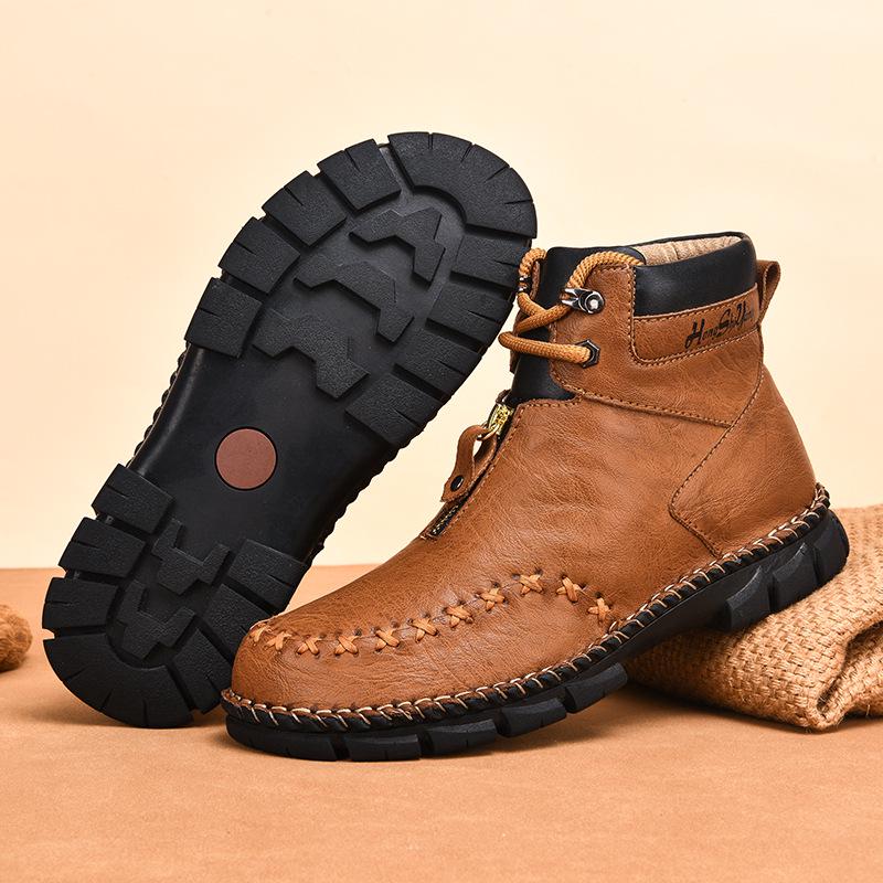 Men's High-Top Martin Boots: Autumn-Winter Thick Sole for Mountaineering, Work, and Outdoor Activities