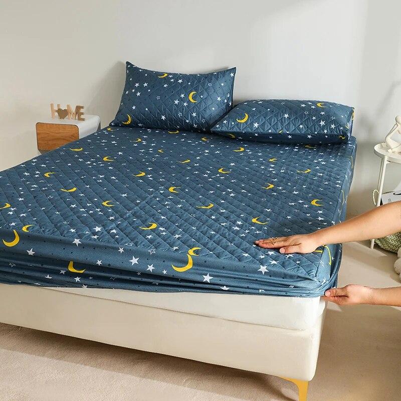 Αδιάβροχο Πάχος Διαδικασία Καπιτονέ Κινούμενα Σχέδια Λαγουδάκι Προστατευτικό Στρώματος, Ρυθμιζόμενο Σεντόνι με Λάστιχο 160x200, Προσαρμόσιμο Μέγεθος