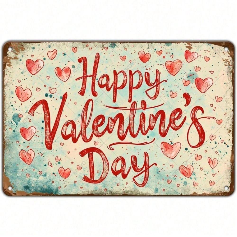 Vintage Metal Wall Art Sign, Valentine Heart Shape, Living Room Decor