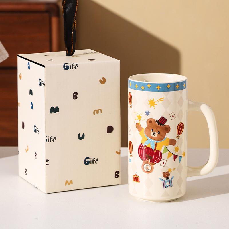 Circus High Value Ceramic Straight Cup Water Cup Gift Cute Fairy Tale Ceramic Cup Couple Gift