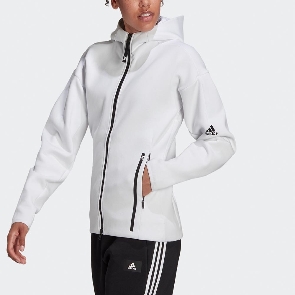 Adidas W Z.N.E Fz Logo Zip-Up Hoodie Women Jackets White HA7648