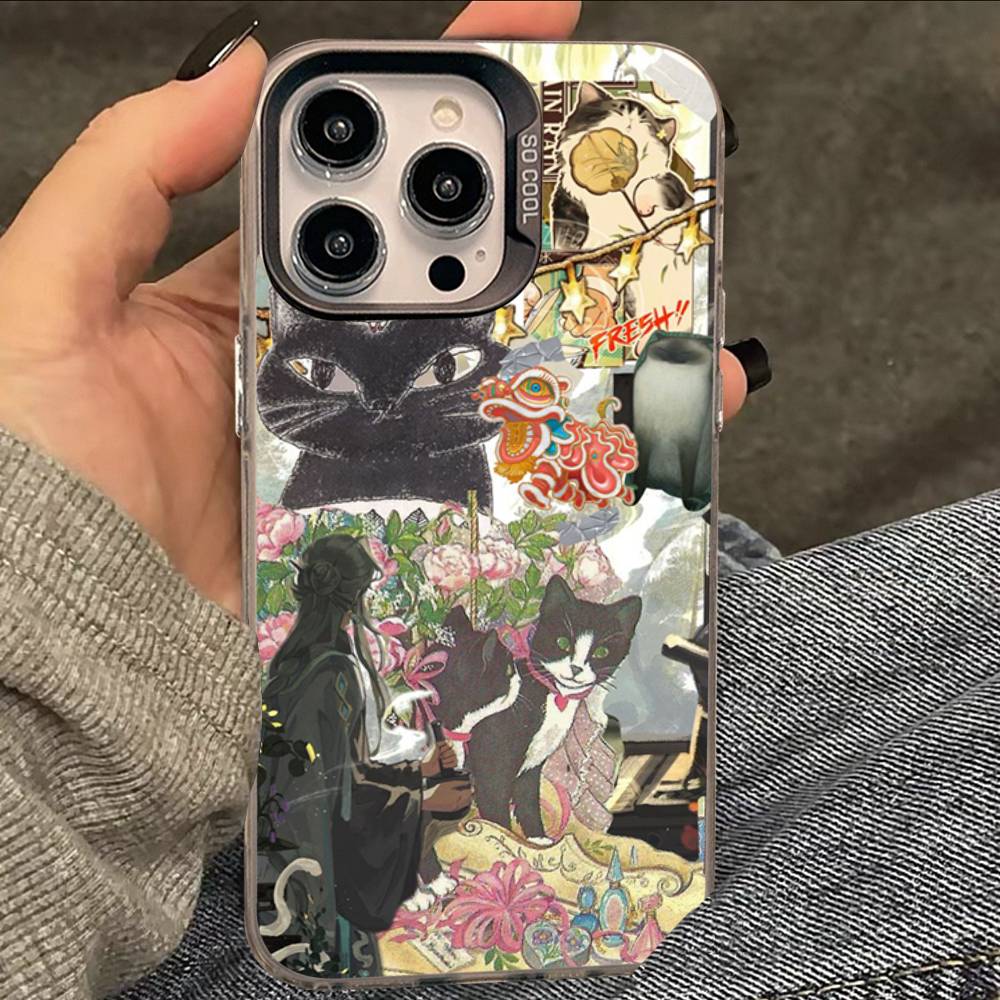 China Chic Mosaic Graffiti Green Rattan Phone Case For iPhone 17 16 15 14 13 12 11 XS XR X Pro Max Plus Colored Silver Cover