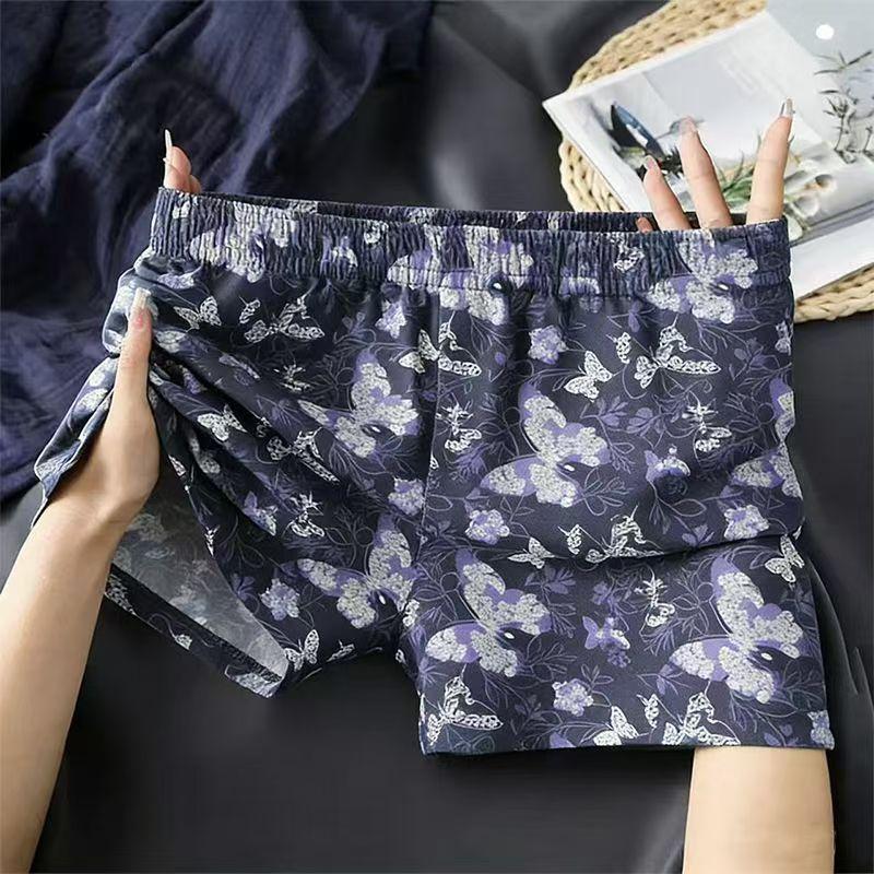 Men's Summer Casual Floral Butterfly Print Loose Four-corner Underwear