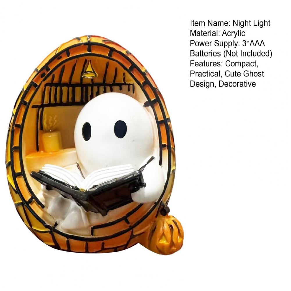 Enchanting Ghost Night Light Ghost Lamp Halloween Decoration Spooky Ghost Night Light for Halloween Party Decor for Bedroom