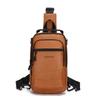 PU Leather Sling Shoulder Bag Solid Color Male Crossbody Bag Backpack Men's Chest Bag  Daily