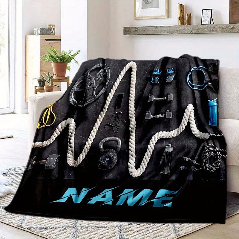 Fitness Customize Your Name Blanket Warm Comfortable Soft Blanket For Chair Office Sofa Bed Sofa Office Camping Suitable For Gifting Relatives And