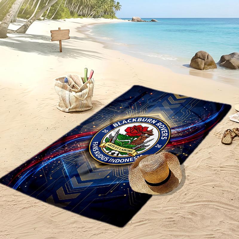 Telo Mare con Stampa Calcio Blackburn Rovers, Telo Grande Morbido Asciugatura Rapida per Spiaggia Campeggio Nuoto