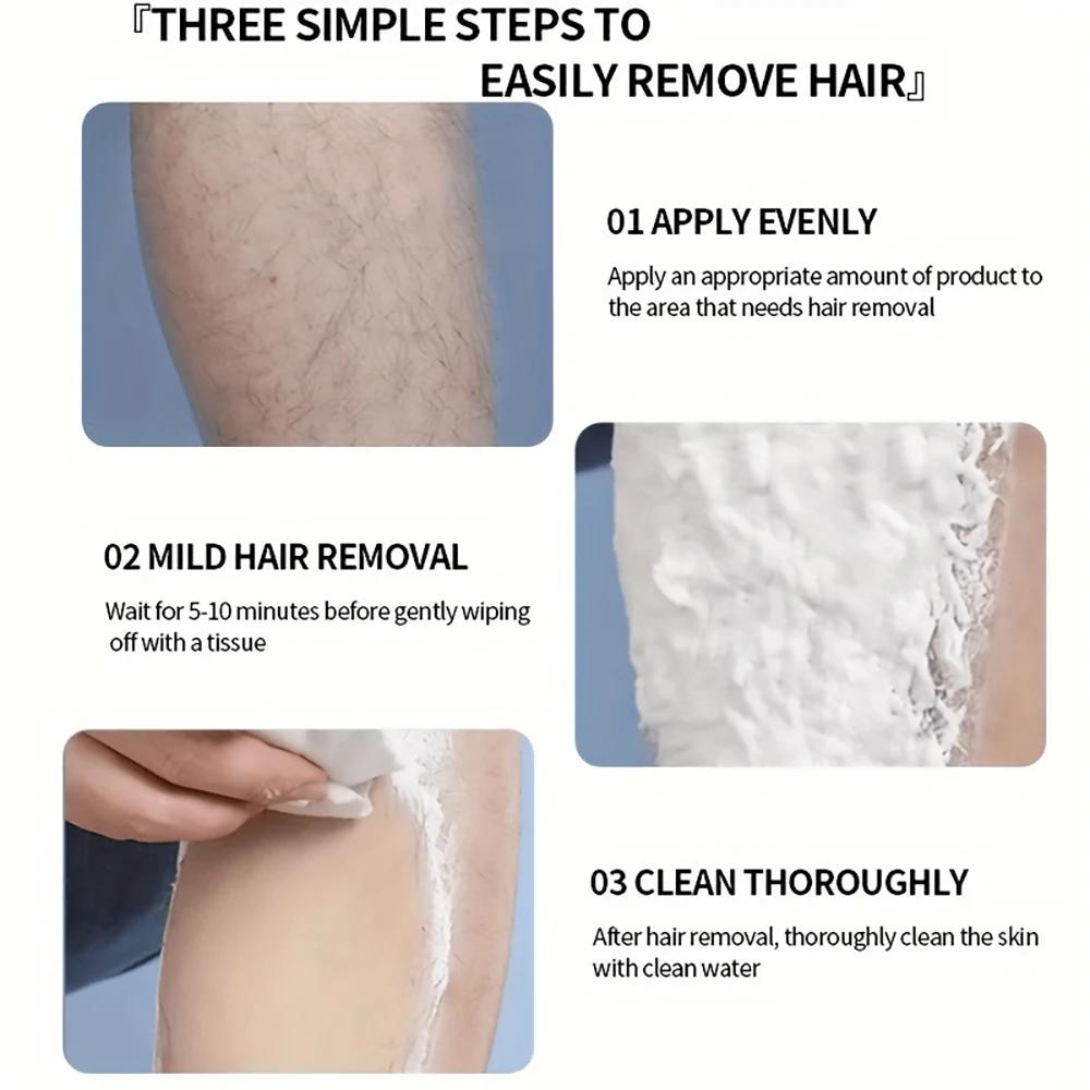 Crema depilatoria rápida privada para hombres, sin dolor, eliminación impecable, depilatoria, para el vello grueso del cuerpo masculino, brazos, axilas, piernas, cuidado reparador.